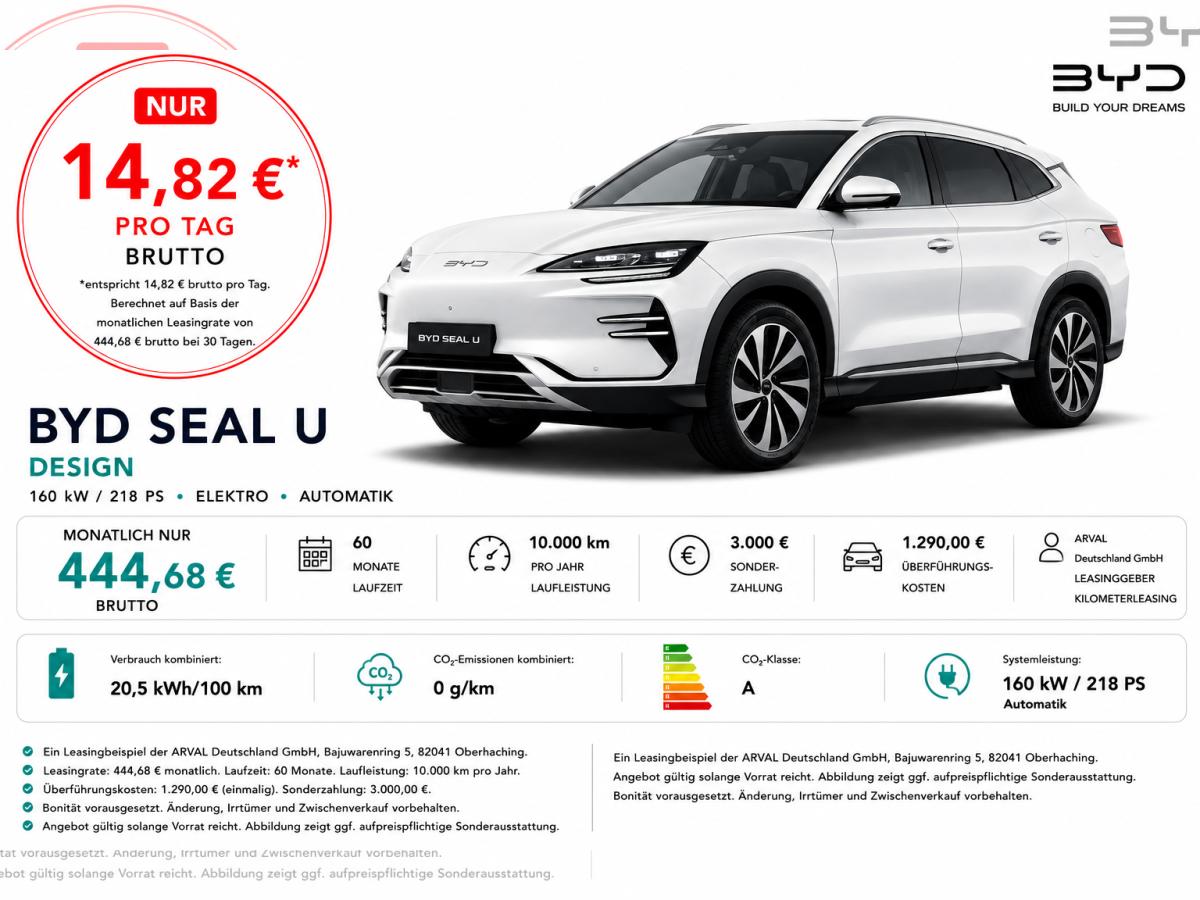 BYD Seal U Design⚠️**3.000€ Förderung**⚠️ | Panorama I Lenkradheizung I Head-Up