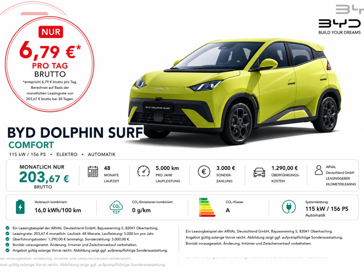 BYD DOLPHIN SURF Comfort⚠️**3.000 Euro Förderung**⚠️ I 360 Kamera I LED I Sitzheizung