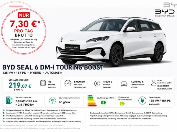 BYD Seal 6 1.5 DM-i Touring Boost Plug-In-Hybrid⚠️**4.000 Euro Förderung**⚠️ | Rückfahrkamera I Leder I Elektr.