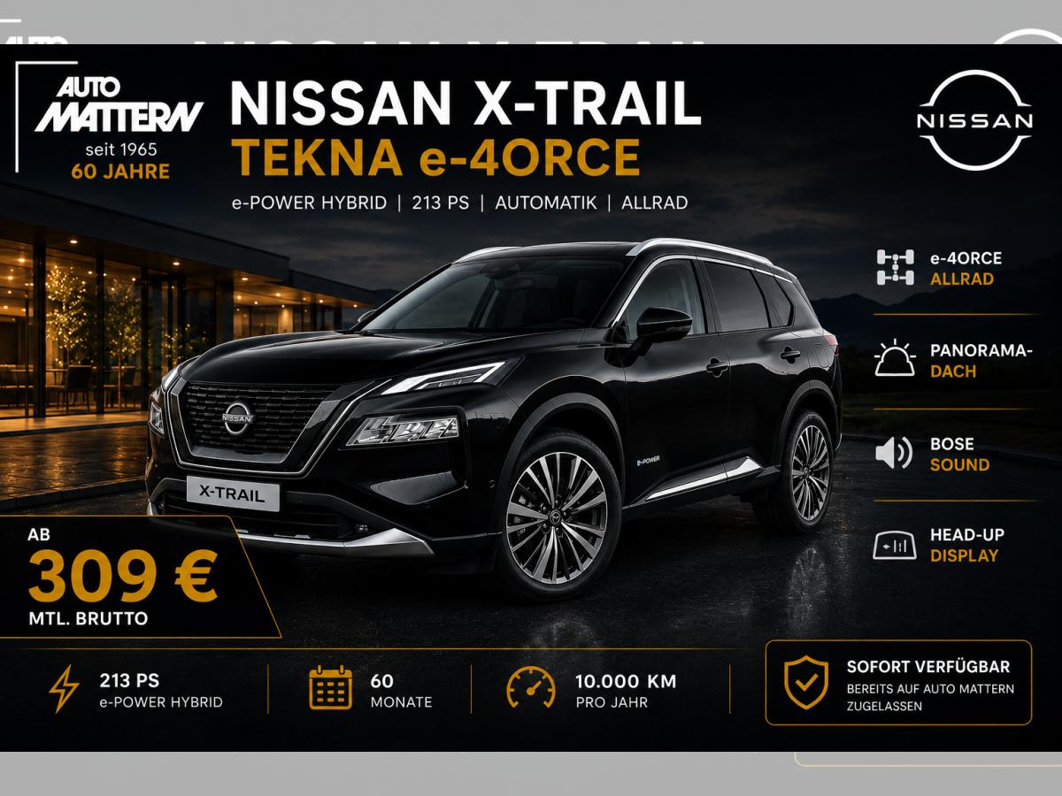 Nissan X-Trail TEKNA e-4ORCE | Panorama | Bose | Head-Up Display | 213 PS | ab 318 € mtl.