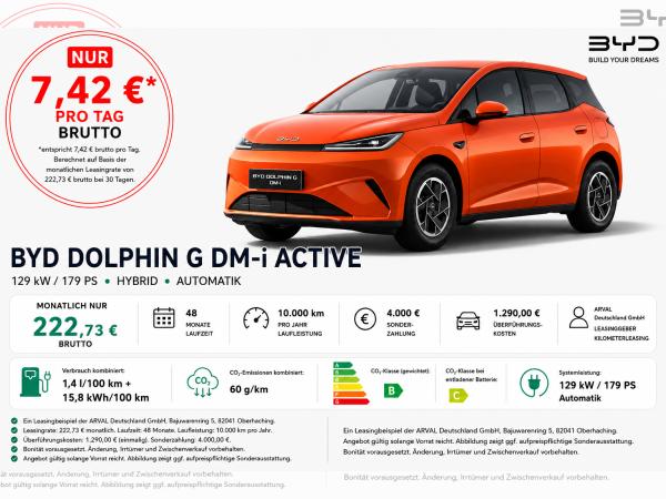 BYD DOLPHIN G 1.5 DM-i Active Plug-In-Hybrid⚠️**4.000 Euro Förderung**⚠️ | Rückfahrkamera I Navi I LED I Klimaau