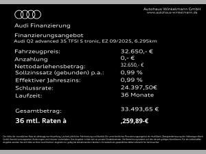 Audi Q2 advanced 35 TFSI S tronic ACC MATRIX AHK KAMERA