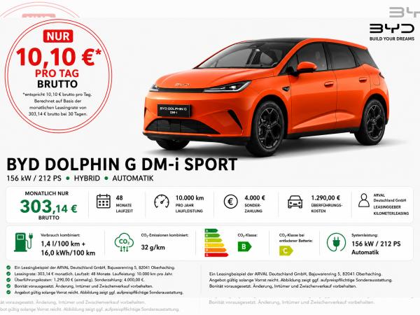 BYD DOLPHIN G 1.5 DM-i Sport Plug-In-Hybrid⚠️**4.000 Euro Förderung**⚠️ | Sitzheizung I Navi I LED I Lenkradheiz
