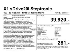 BMW X1 sDrive20i Steptronic Navi DSG Tempom.aktiv Bluetooth PDC