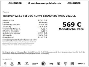 Cupra Terramar VZ 2.0 TSI DSG 4Drive STANDHZG PANO 20ZOLL SENNHEISER KAMERA APP