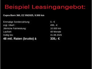 Cupra Born e-Boost/ 84 kWh, Navi, 360°,AR-HuD, WP, LED