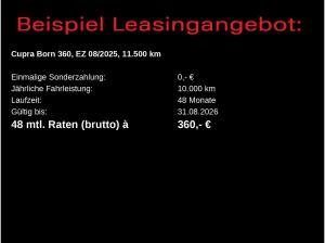 Cupra Born e-Boost/ 82 kWh, Navi, 360°,AR-HuD, WP, LED