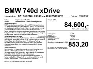 BMW 740 740d xDrive Leasing ab 854,-Euro inkl.MwSt.