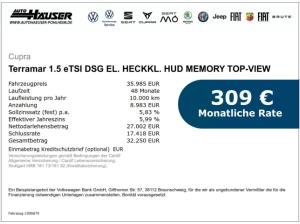 Cupra Terramar 1.5 eTSI DSG EL. HECKKL. HUD MEMORY TOP-VIEW NAVI PARK