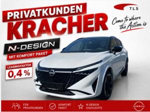 Nissan Qashqai N-Design *Privatkunden* weiß / schwarz 158PS Leder, Head UP, 360 Grad ,Komfort Paket