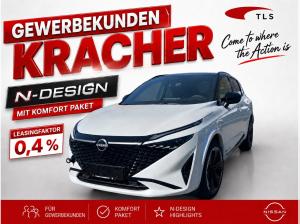 Nissan Qashqai N-Design *Gewerbekracher* weiß / schwarz 158PS Leder, Head UP, 360 Grad ,Komfort Paket