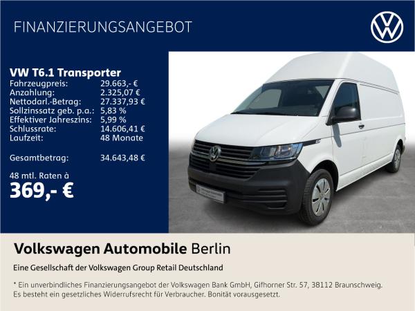 Abbildung Leasingangebot VW T6.1