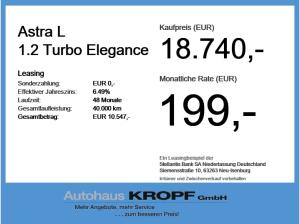 Opel Astra L 1.2 Turbo Elegance SHZ+2xKlima+Kam.+LM