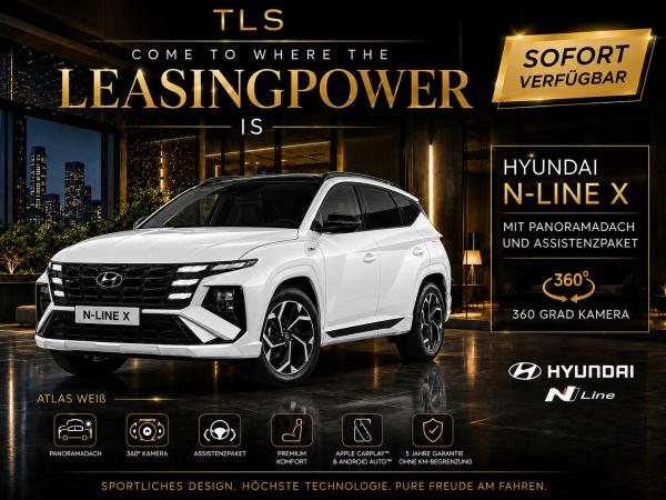 Hyundai TUCSON N-Line X *GEWERBEHAMMER* Atlass Weiss Pano, Assistenz-Paket 360Grad Automatik Head Up, Krell Sound