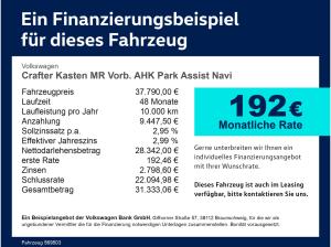 Volkswagen Crafter Kasten MR Vorb. AHK Park Assist Navi Klima