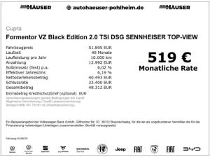 Cupra Formentor VZ Black Edition 2.0 TSI DSG SENNHEISER TOP-VIEW DCC HD-MATRIX-LED