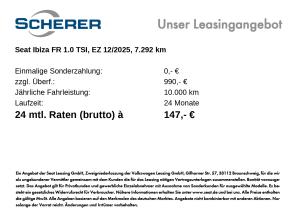 Seat Ibiza FR 1.0 TSI DSG NAVI RFK CARPLAY ACC SHZ