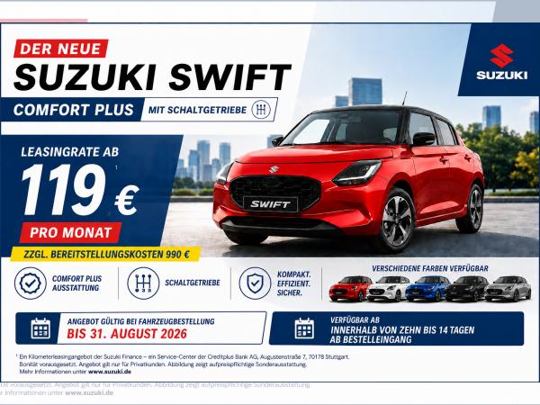 Suzuki Swift "Comfort+" Nur Bis 31.08.2026 !!! Verschiedene Farben !!! im Leasing