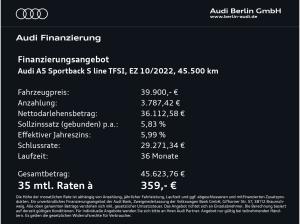 Audi A5 Sportback S line 45 TFSI S tr. AHK STDHZG MATRIX RFK ACC