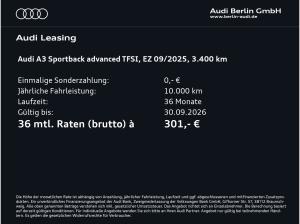 Audi A3 Sportback Advanced TFSI S tr. AHK RFK NAVI