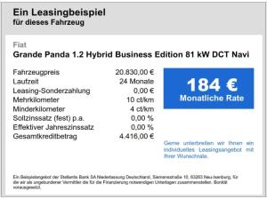 Fiat Grande Panda 1.2 Hybrid Business Edition DCT Navi