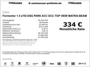 Cupra Formentor 1.5 eTSI DSG PARK ACC DCC TOP VIEW MATRIX-BEAM FULL LINK