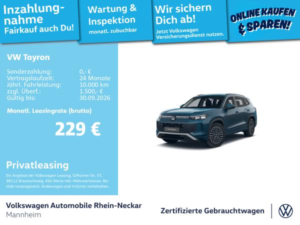 Volkswagen Tayron 1.5 TSI LIFE Automatik AHK LED Kamera UVM