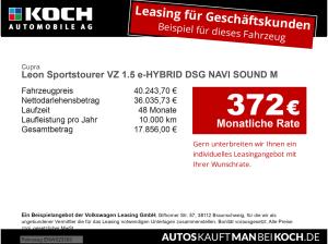 Cupra Leon Sportstourer VZ 1.5 e-HYBRID DSG NAVI SOUND TOTWINKEL MATRIX
