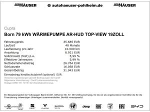 Cupra Born 79 kWh WÄRMEPUMPE AR-HUD TOP-VIEW 19ZOLL