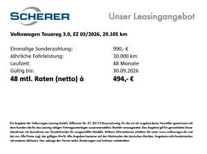 Volkswagen Touareg 💥SONDERLEASING💥IQ.DRIVE, AHK, 4-ZONEN-KLIMA, 19" ALU, NAVI, LUFTFAHRWERK