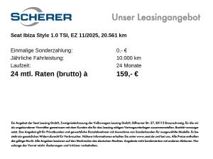 Seat Ibiza Style 1.0 TSI NAVI RFK ACC SHZ GJR