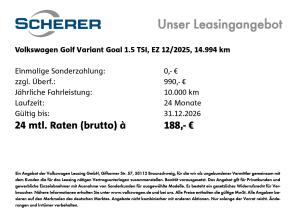 Volkswagen Golf VIII Variant GOAL 1.5 TSI NAVI AHK RFK ACC GJR