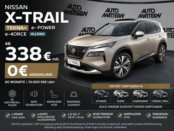 Nissan X-Trail NISSAN X-Trail TEKNA+ e-POWER e-4ORCE | 20" | BOSE | Nappaleder | Panorama | 0 € Anzahlung | 338 €