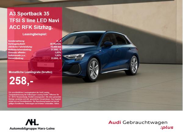 Audi A3 Sportback 35 TFSI S line LED Navi ACC RFK Sitzhzg.