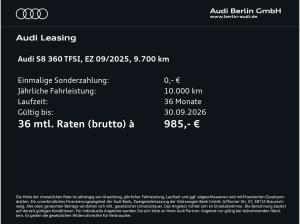Audi S8 TFSI tiptr. AHK 360°K MATRIX PDC B&O NAVI HUD