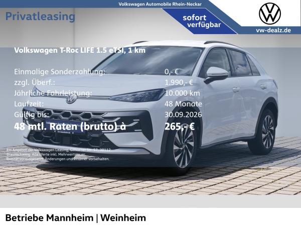 Volkswagen T-Roc Life 1.5 l eTS DSG Klima PDC ACC Allwetter