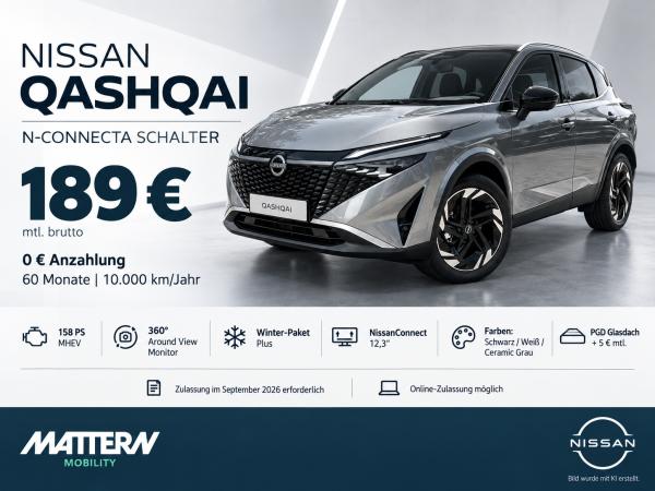 Nissan Qashqai NISSAN Qashqai N-CONNECTA | Schaltwagen | 360° Kamera | Winter-Paket Plus | 0 € Anzahlung | ab 189 €