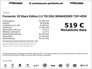 Cupra Formentor VZ Black Edition 2.0 TSI DSG SENNHEISER TOP-VIEW DCC HD-MATRIX-LED