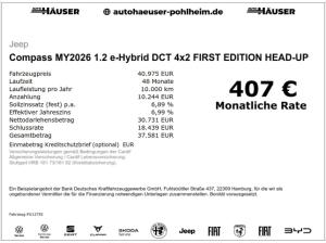 Jeep Compass MY2026 1.2 e-Hybrid DCT 4x2 FIRST EDITION HEAD-UP PREMIUM KOMFORT SICHERHEIT