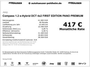 Jeep Compass 1.2 e-Hybrid DCT 4x2 "FIRST EDITION" PANO PREMIUM KOMFORT EL. HECKKL.