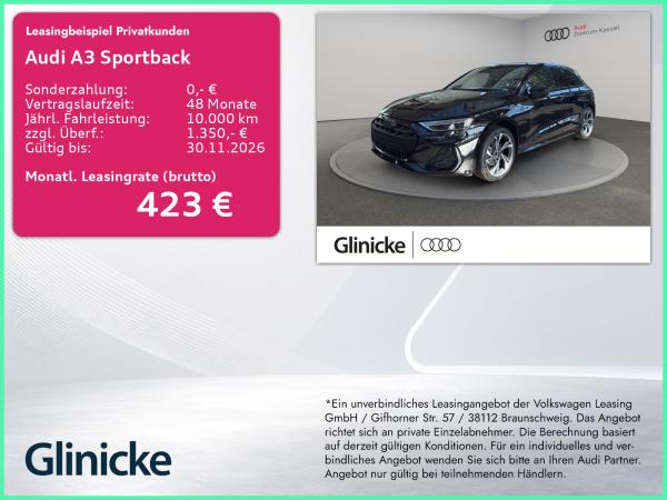 Audi A3 Sportback S line TFSI LED SONOS Kamera AHK