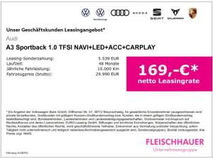 Audi A3 Sportback 1.0 TFSI NAVI+LED+ACC+CARPLAY