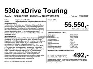 BMW 530 530e xDrive Touring Navi Tempom.aktiv Panoramadach Bluetooth PDC MP3 Schn.