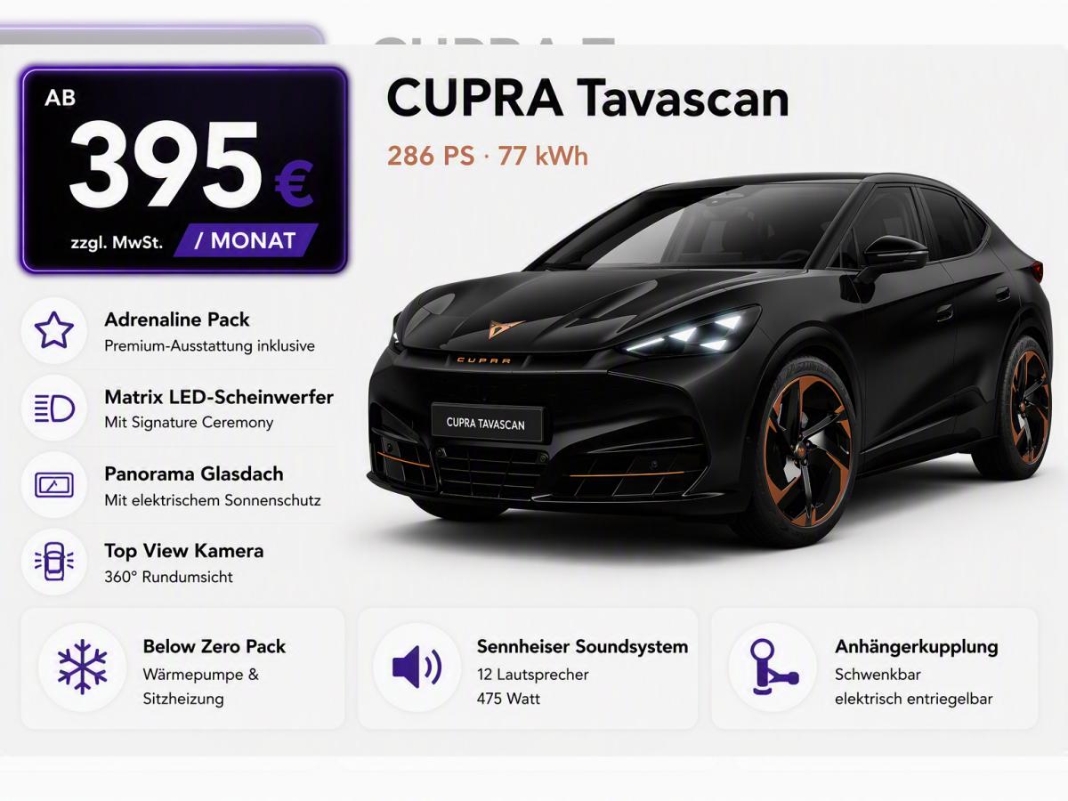 Cupra Tavascan Adrenaline-Pack AHK | Wärmepumpe Traum-Ausstattung!