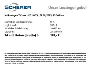 Volkswagen T-Cross Life 1.0 TSI NAVI AHK ACC SHZ 3j GARANTIE