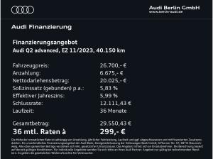 Audi Q2 Advanced 30 TDI S tr. VIRTUAL LED NAVI RFK