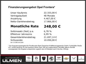 Opel Frontera Edition 1.2 81 kW MHEV Autom. Privatdeal Tageszulassung Sofort Verfügbar