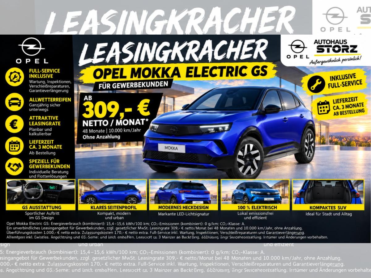 Opel Mokka 54-kWh-Batterie 115kW GS|WINTERPAKET|3PHASEN|ALLWETTER|FULLSERVICE
