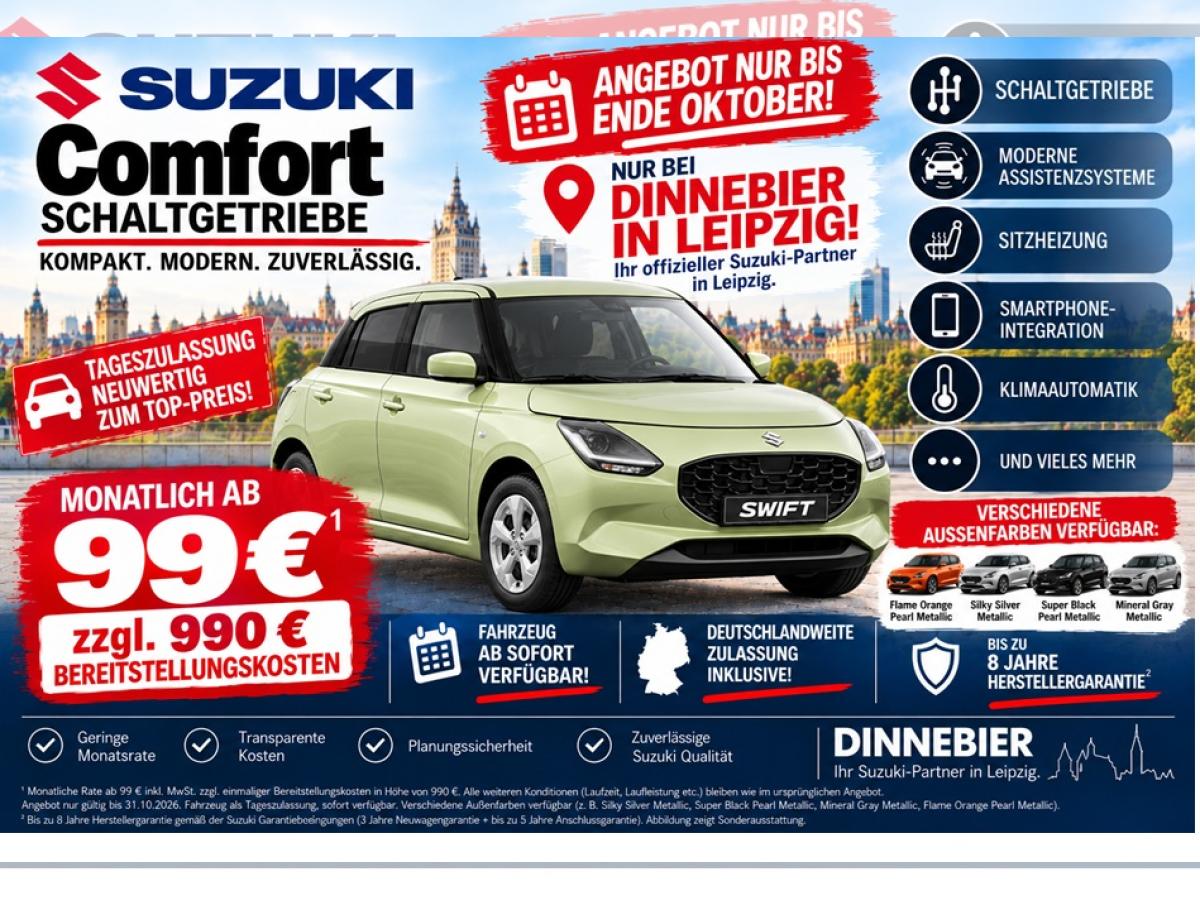 Suzuki Swift \"Comfort\"" Nur bis 31.10.2026 !!! Verschiedene Farben !!!"