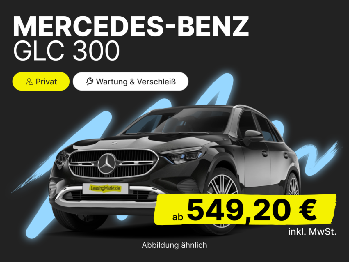 Mercedes-Benz GLC 300 inkl. Wartung/Verschleiß + GAP Service + Reifenservice und Protect + Schaden